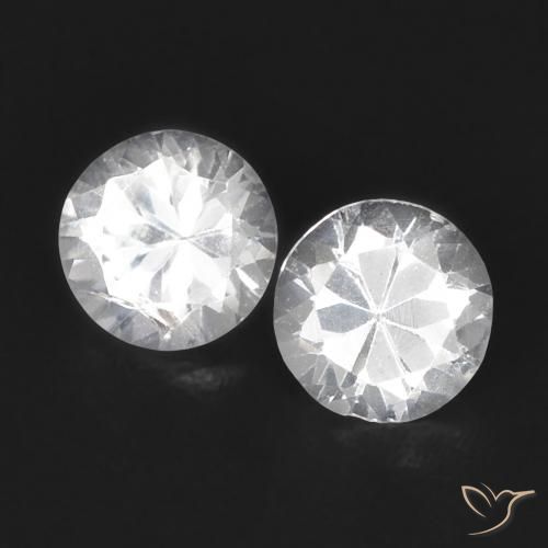 Saphir blanc en vrac de 0,68 ct, taille diamant de 4,2 mm de Madagascar, Photo A