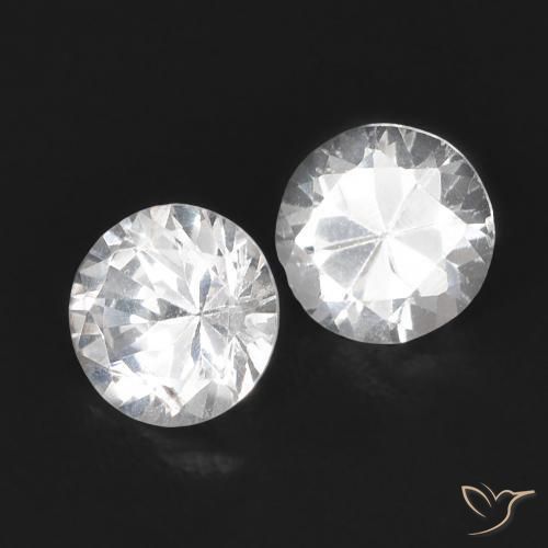 0.68 ctw White Sapphire Stones, Natural Sapphire in Diamond-Cut Shape for Sale