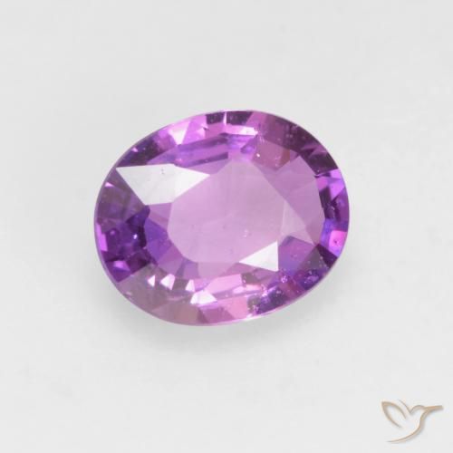 0.57 ct Purple Sapphire Stone, Natural Sapphire in Oval Facet Shape for Sale