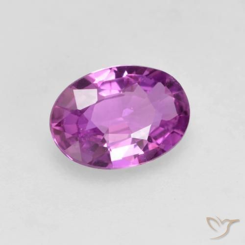 0.47 ct Purple Sapphire Stone, Natural Sapphire in Oval Facet Shape for Sale