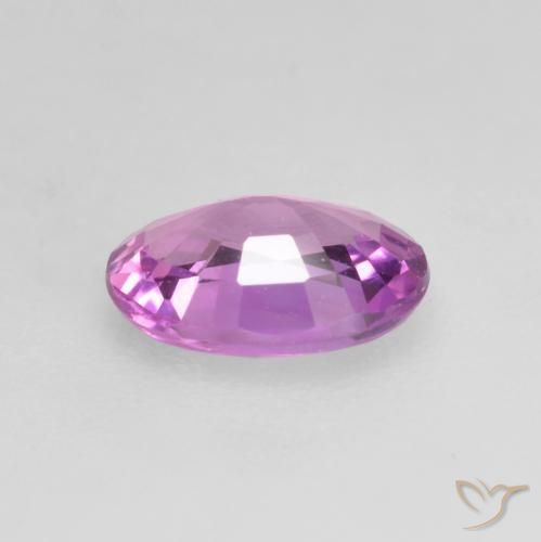 Sapphire Gemstone in 6 x 4.3 mm Size for Sale, Sapphire Stone in Intense Pinkish Purple Color