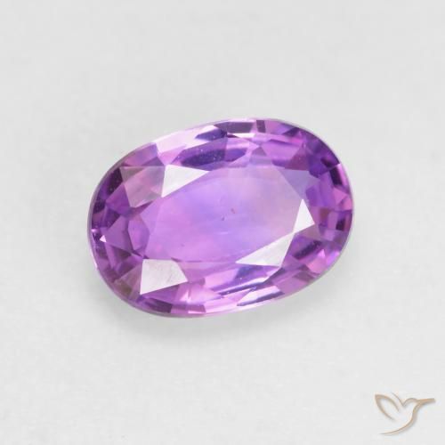 0.64 ct Purple Sapphire Stone, Natural Sapphire in Oval Facet Shape for Sale