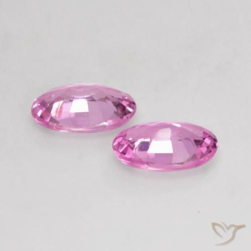 Sapphire Gemstones in 6.3 x 4.4 mm Size for Sale, Sapphire Stones in Bright Pinkish Purple Color