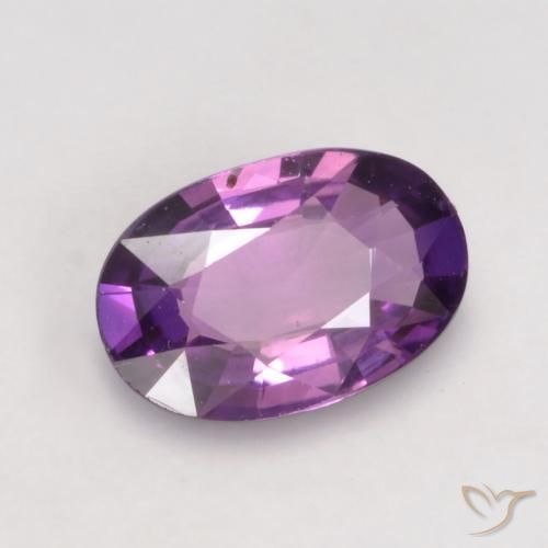 0.57 ct Purple Sapphire Stone, Natural Sapphire in Oval Facet Shape for Sale