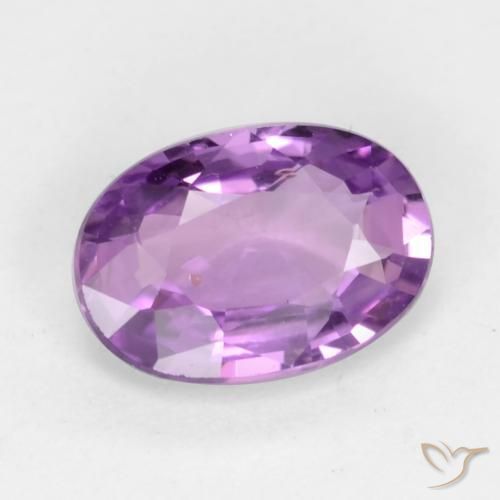 0.62 ct Purple Sapphire Stone, Natural Sapphire in Oval Facet Shape for Sale