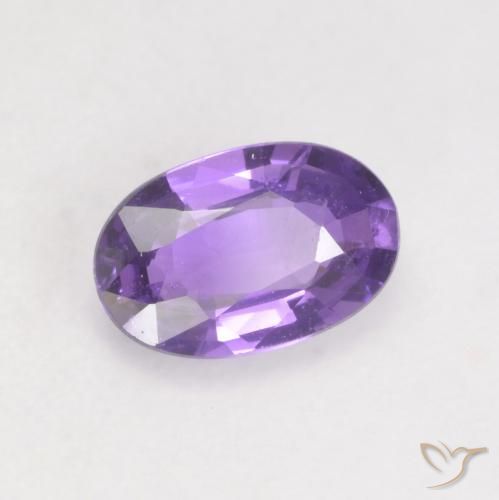 0.49 ct Violet Sapphire Stone, Natural Sapphire in Oval Facet Shape for Sale