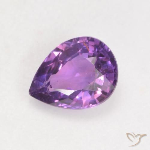 0.47 ct Violet Sapphire Stone, Natural Sapphire in Pear Facet Shape for Sale