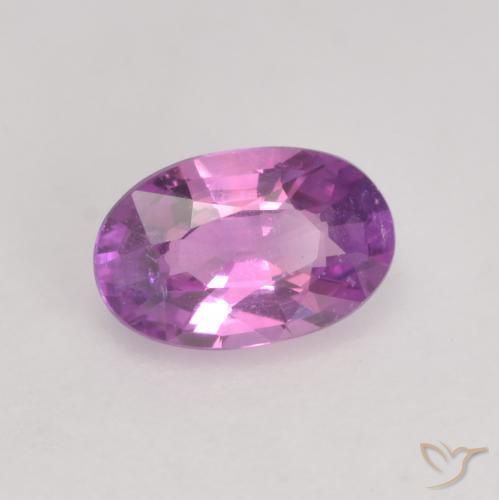 0.55 ct Purple Sapphire Stone, Natural Sapphire in Oval Facet Shape for Sale