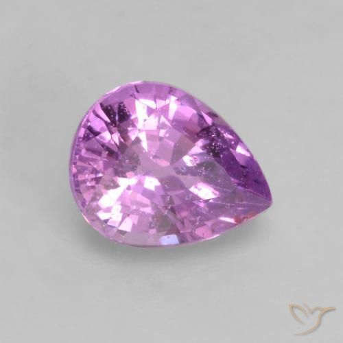 0.55 ct Purple Sapphire Stone, Natural Sapphire in Pear Facet Shape for Sale