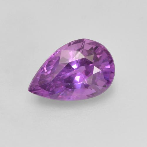 Electric Purple Sapphire Gem - 0.6ct Pear Facet (ID: 535692)