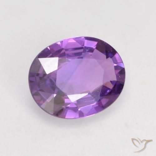 0.54 ct Violet Sapphire Stone, Natural Sapphire in Oval Facet Shape for Sale