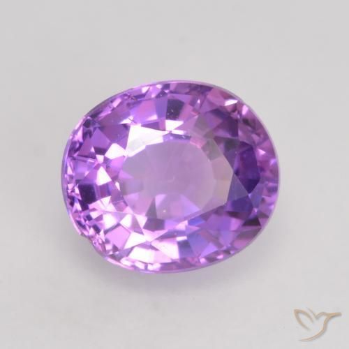 0.80 ct Violet Sapphire Stone, Natural Sapphire in Oval Facet Shape for Sale