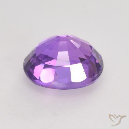 Sapphire Gemstone in 5.6 x 4.9 mm Size for Sale, Sapphire Stone in Intense Pink Violet Color