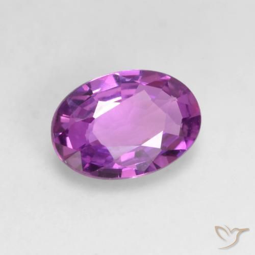 0.47 ct Purple Sapphire Stone, Natural Sapphire in Oval Facet Shape for Sale
