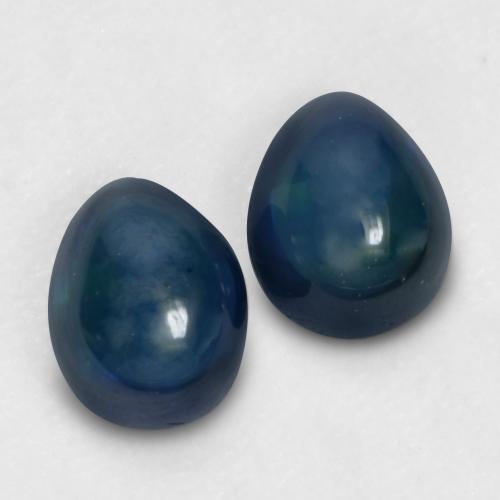 Dark Blue Sapphire Gem - 0.6ct Pear Cabochon (ID: 535879)