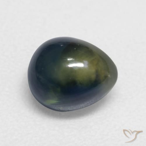 1.39ct Natural Dark Green Sapphire, Pear Shape, Translucent