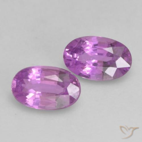 0.60 ctw Purple Sapphire Stones, Natural Sapphire in Oval Facet Shape for Sale