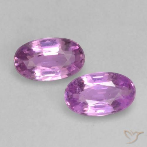 0.48 ct Loose Purple Sapphire, 4.9 x 3 mm Oval Cut From Tanzania, Photo A