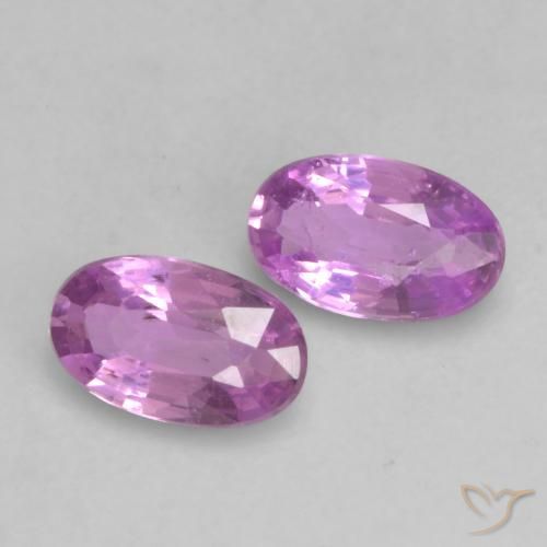 0.48 ctw Purple Sapphire Stones, Natural Sapphire in Oval Facet Shape for Sale