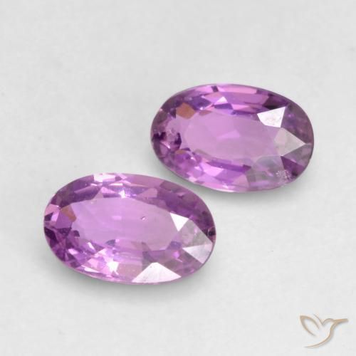0.58 ctw Purple Sapphire Stones, Natural Sapphire in Oval Facet Shape for Sale