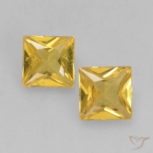 0.55ctw Natural Golden Sapphire, Square, VS
