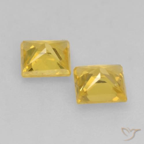 Sapphire Gemstones in 3.5 x 3.5 mm Size for Sale, Sapphire Stones in Golden Color