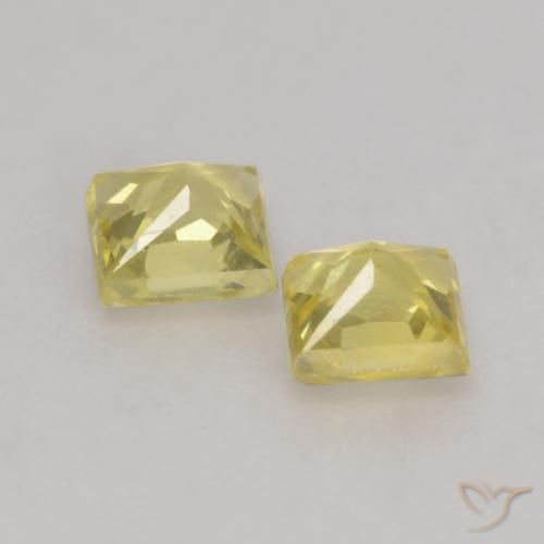 Sapphire Gemstones in 3.4 x 3.3 mm Size for Sale, Sapphire Stones in Tuscany Yellow Color