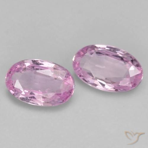 0.53 ctw Pink Sapphire Stones, Natural Sapphire in Oval Facet Shape for Sale