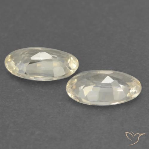 Sapphire Gemstones in 4.7 x 3 mm Size for Sale, Sapphire Stones in Light Yellow Color