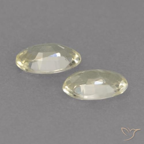 Sapphire Gemstones in 4.8 x 3 mm Size for Sale, Sapphire Stones in Light Yellow Color