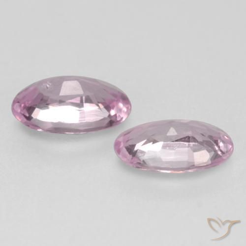 Sapphire Gemstones in 4.9 x 3.2 mm Size for Sale, Sapphire Stones in Very Light Bubblegum Pink Color