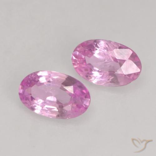 0.48 ctw Pink Sapphire Stones, Natural Sapphire in Oval Facet Shape for Sale