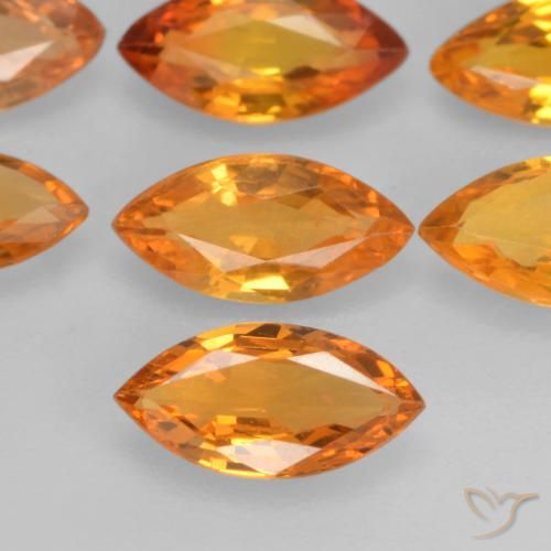 Orange foncé Saphir gemme - 0.5ct Marquise facette (ID: 536560)