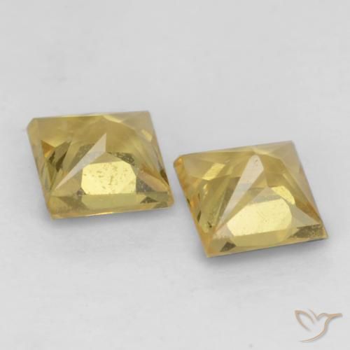 Sapphire Gemstones in 3.5 x 3.4 mm Size for Sale, Sapphire Stones in Golden Color