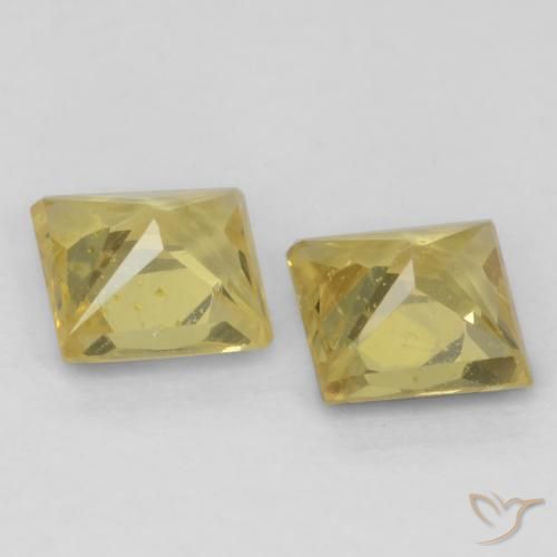Sapphire Gemstones in 3.6 x 3.5 mm Size for Sale, Sapphire Stones in Mustard Yellow Color