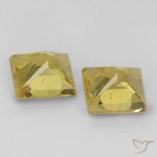 Sapphire Gemstones in 3.6 x 3.5 mm Size for Sale, Sapphire Stones in Light Yellow Color