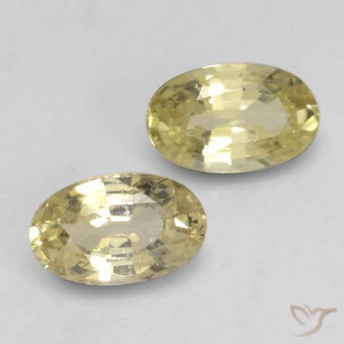 0.64 ctw Yellow Sapphire Stones, Natural Sapphire in Oval Facet Shape for Sale