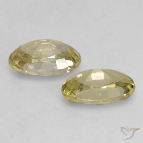Sapphire Gemstones in 5 x 3.2 mm Size for Sale, Sapphire Stones in Medium-Light Yellow Color
