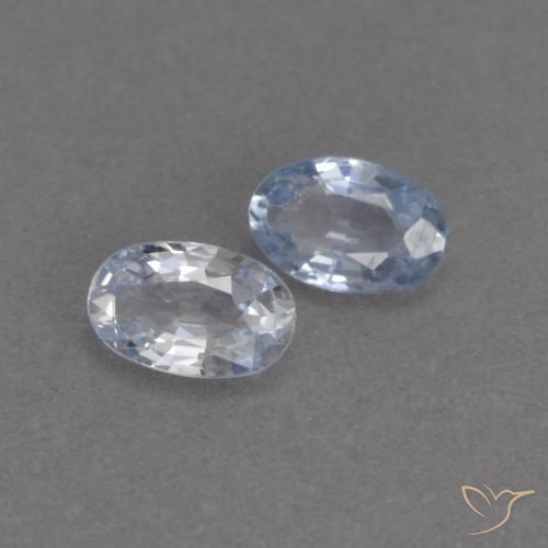 0.58 ctw White Sapphire Stones, Natural Sapphire in Oval Facet Shape for Sale