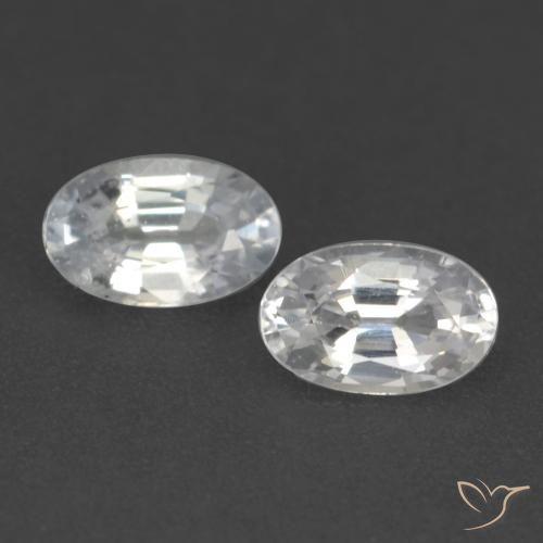 0.54 ct Loose White Sapphire, 4.9 x 3.1 mm Oval Cut From Tanzania, Photo A