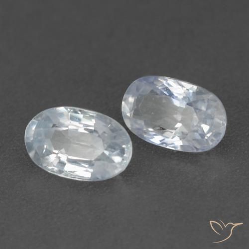 0.63 ctw White Sapphire Stones, Natural Sapphire in Oval Facet Shape for Sale