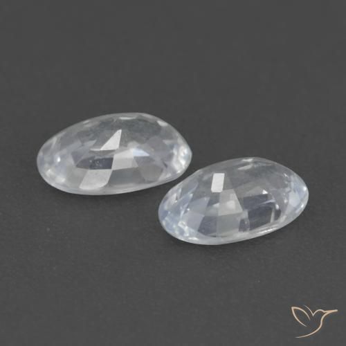 0.63ctw Natural Bluish White Sapphire, Oval, VVS-VS