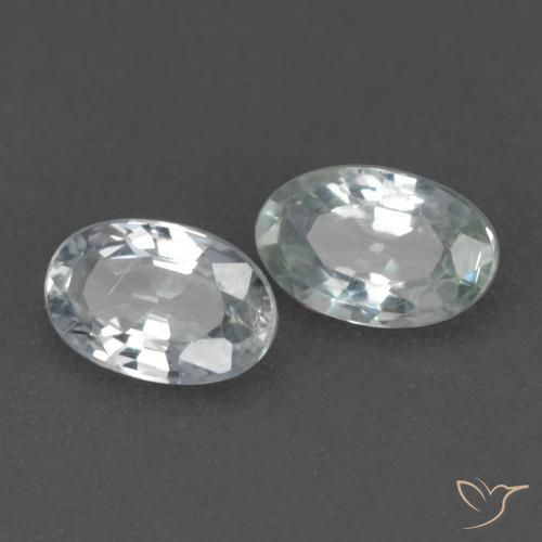 0.58 ctw White Sapphire Stones, Natural Sapphire in Oval Facet Shape for Sale