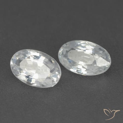 0.57 ctw White Sapphire Stones, Natural Sapphire in Oval Facet Shape for Sale