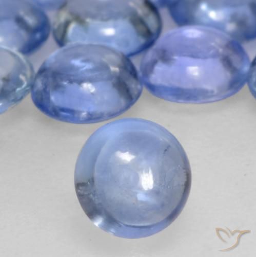 7.43 ctw Blue Sapphire Stones, Natural Sapphire in Round Cabochon Shape for Sale