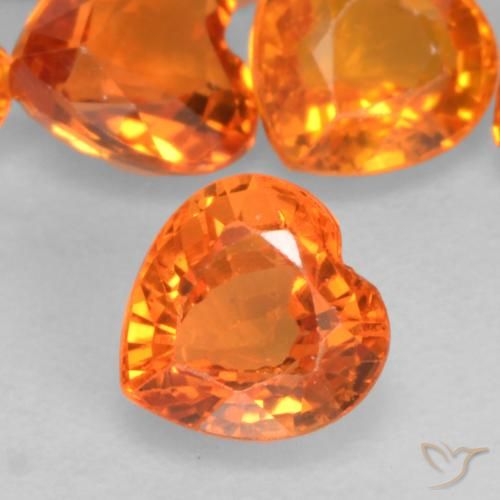 0.51ct Natural Fire Orange Sapphire, Heart, VVS-VS
