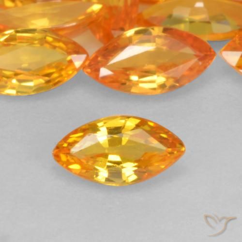 0.19ct Natural Bright Orange Sapphire, Marquise, VVS-VS