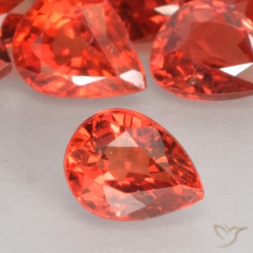 0.38ct Natural Medium Red Sapphire, Pear Shape, VVS-VS