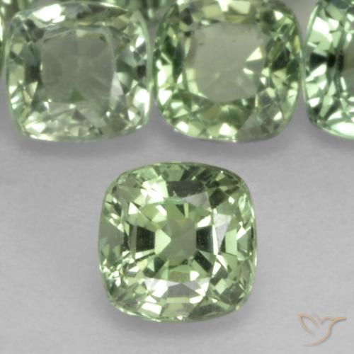 0.42ct Natural Light Sage Green Sapphire, Cushion, VVS-VS