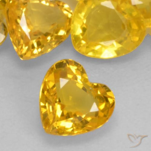 0.44ct Natural Golden Sapphire, Heart, VVS-VS